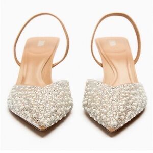 NWT Zara clear PVC heels with Rhinestones size 38